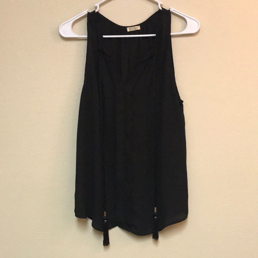 Black chiffon tank